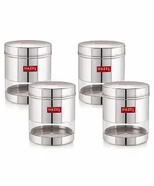 Hazel Stainless Steel Transparent Container Set of 4 Silver - 350 ml each