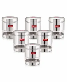 Hazel Stainless Steel Transparent Container Set of 6 Silver - 350 ml each