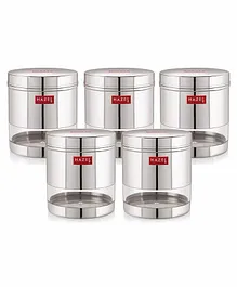 Hazel Stainless Steel Transparent Container Silver Set of 5 - 400 ml