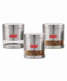 Hazel Transparent Stainless Steel & Plastic Snack Containers Set of 3 - 700 ml each