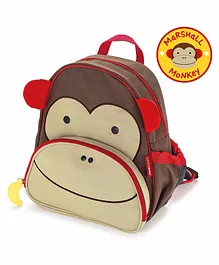 Skip Hop Monkey Design Backpack Blue Brown - 12 Inches