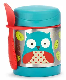 Skip Hop Stainless Steel Insulated Lunch Box Owl Print - Blue