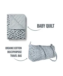 Mom's Home Organic Cotton  Diaper Bag & Quilt - Blue   