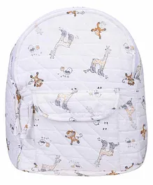 Mom's Home Baby Diaper Backpack Animal Print - White