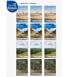Target Publications Single Line Long Notebook Set of 12 - 164 Pages each