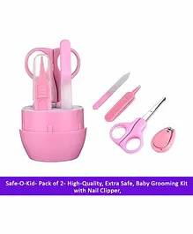 Safe-O-Kid Baby Grooming Kit Pink - Pack of 2
