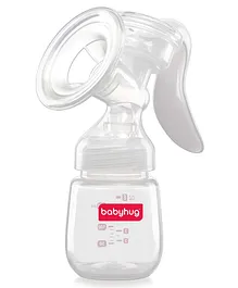 Babyhug Manual Breast Pump with Rotating Handle with Free Lactation Consultation - White