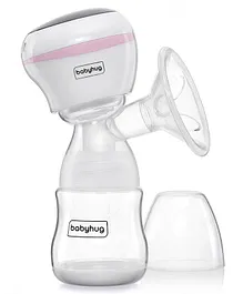 Babyhug Electric Breast Pump with Free Lactation Consultation - White Pink