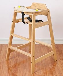 Babyhug Montreal Modern Pine Wood High Chair - Brown