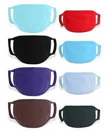 Zoe 100% Cotton Masks for Kids & Parents Pack of 8 - Multicolor