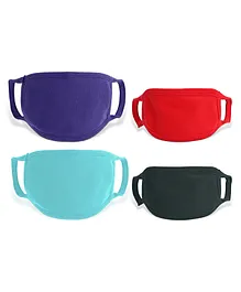 Zoe 100% Cotton Masks for Kids & Parents Pack of 4 - Multicolor