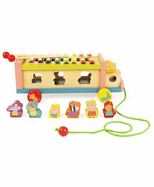 Shumee 3 In 1 Wooden Pull Along Toy - Multicolor
