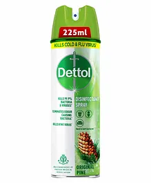 Dettol Disinfectant Sanitizer Spray Bottle Kills 99.9% Germs & Viruses Germ Kill on Hard Original Pine Bottle - 225 ml