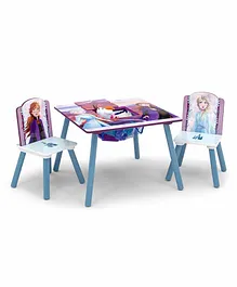 Delta Children Disney Frozen Print Table & Chair Set - White & Blue