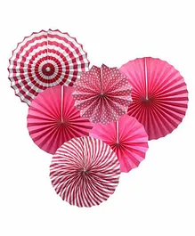 Untumble Paper Fan Decoration Pink - Pack of 6
