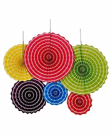 Untumble Paper Fan Decoration Multicolor - Pack of 6