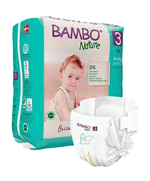 Bambo Nature Eco Friendly Medium Size Tape Diapers with Wetness Indicator - 28 Pieces