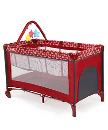 LuvLap Playpen cum Cot - Red