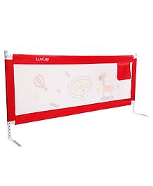 LuvLap Comfy Baby Bed Rail Guard (6 ft x 2.3 ft), 180cm x 72cm, Portable Safety Fence, Adjustable Height, Single Side Rail for Baby (Red)