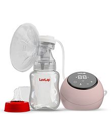 Luvlap Adore Electric Breast Pump with 2 Phase Pumping, Rechargeable Battery, 2pcs Breast pads free, Soft & Gentle, BPA Free, white