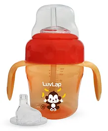 LuvLap Banana Time Sipper with Spout and Straw Orange - 150 ml