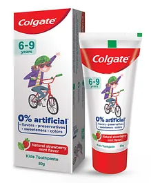 Colgate Toothpaste Tube Natural Strawberry Mint Flavour 0% Artificial  - 80 grams