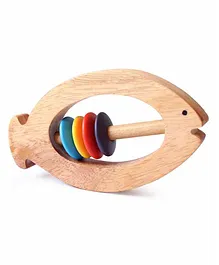 Shumee Fish Shaped Wooden Rattle - Multicolor