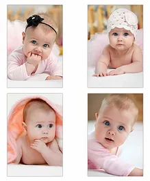 WENS HD Digital Printed Baby Posters Pack of 4 - Multicolor