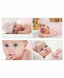 WENS HD Digital Printed Baby Posters Pack of 4 - Multicolor