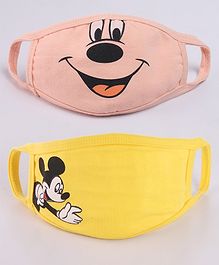 Babyhug 4 to 6 Years Washable & Reusable Knit Face Mask Mickey Mouse - Pack of 2