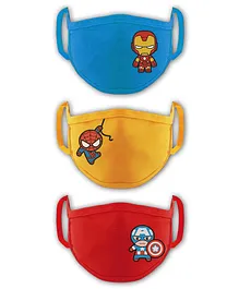 Babyhug 2 to 4 Years Washable & Reusable Knit Face Mask Superheroes - Pack of 3
