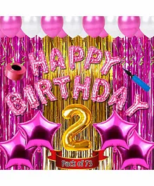 Shopperskart Second Birthday Balloon Kit Pink - Pack of 73