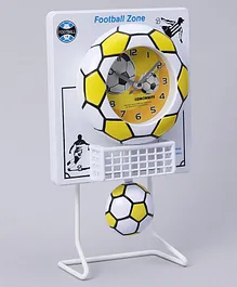 Football Design Pendulum Clock - White Yellow