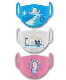 Babyhug 2 to 4 Years Months Washable & Reusable Knit Face Mask Elsa - Pack of 3