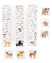 Creative Animals & Their Families Match Up Game - Multicolor