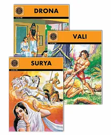  Amar Chitra Katha Vali Drona Surya Mythology Books Pack of 3 - English