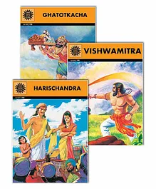  Amar Chitra Katha Harischandra Ghatotkacha & Vishwamitra Mythology Books Pack of 3 - English