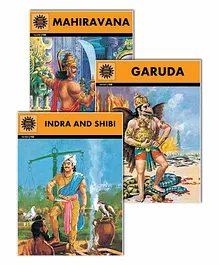 Amar Chitra Katha Indra & Shibi Mahiravana Garuda Mythology Books Pack of 3 - English