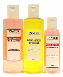 Inatur Herbals Alcohol Based Hand Sanitizer Pack of 3 - 200 ml & 100 ml