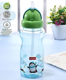 Babyhug Penguin Print Straw Sipper Blue - 360 ml