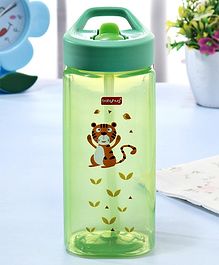 Babyhug Lion Print Toddler Square Flip Top Lid Sipper Green - 420 ml