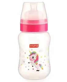 Babyhug Wide Neck Feeding Bottle Pink - 250 ml
