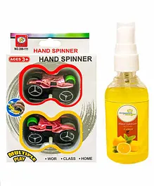 Kuchicoo Bike Shaped Hand Spinner & Organic Magic Hand Sanitizer - Multicolor