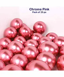Balloon Junction Premium Latex Balloons with Metallic Finish Pink - Pack of 25