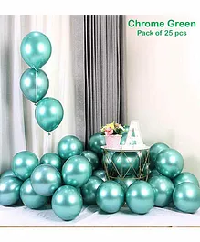 Balloon Junction Premium Chrome Balloons With Metallic Finish Green - Pack of 25