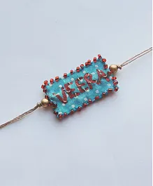 Lime By Manika Veera Hand Embroidery Detailing Rakhi - Light Blue & Red