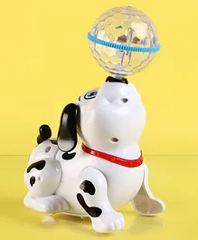 Musical Dancing Dog with Crystal Ball - White