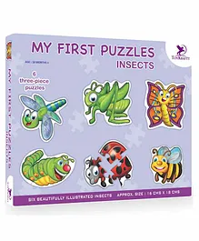 Toy kraft My First Jigsaw Insects  Puzzle Set of 6 - 3 Pieces each