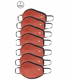 Wildcraft W95 Reusable Anti Pollution Face Mask Large Size Orange - Pack of 7