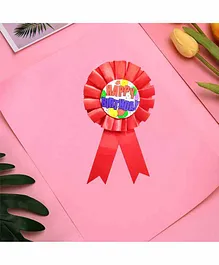 Amfin Happy Birthday Badge - Red